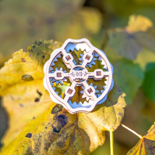 Näpuvidin Krõbisev Ähmiketas Puidust Krõbisev Ähmiketas, fidget spinner, metsas, lehe peal - käsitöö, ATH ADHD ärevuse ja stressi leevendamiseks