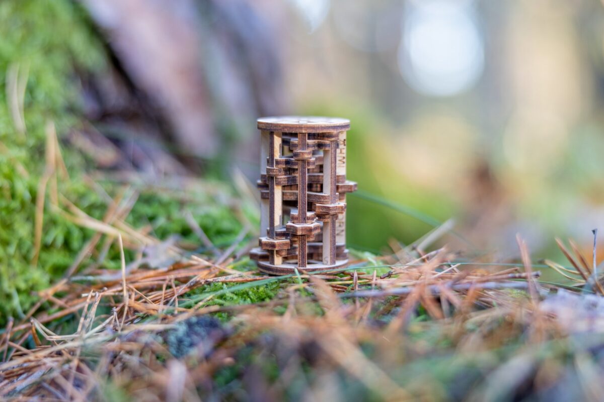 Puidust Ähmitorn, fidget spinner, sambla peal, metsas - käsitöö, ATH ADHD ärevuse ja stressi leevendamiseks